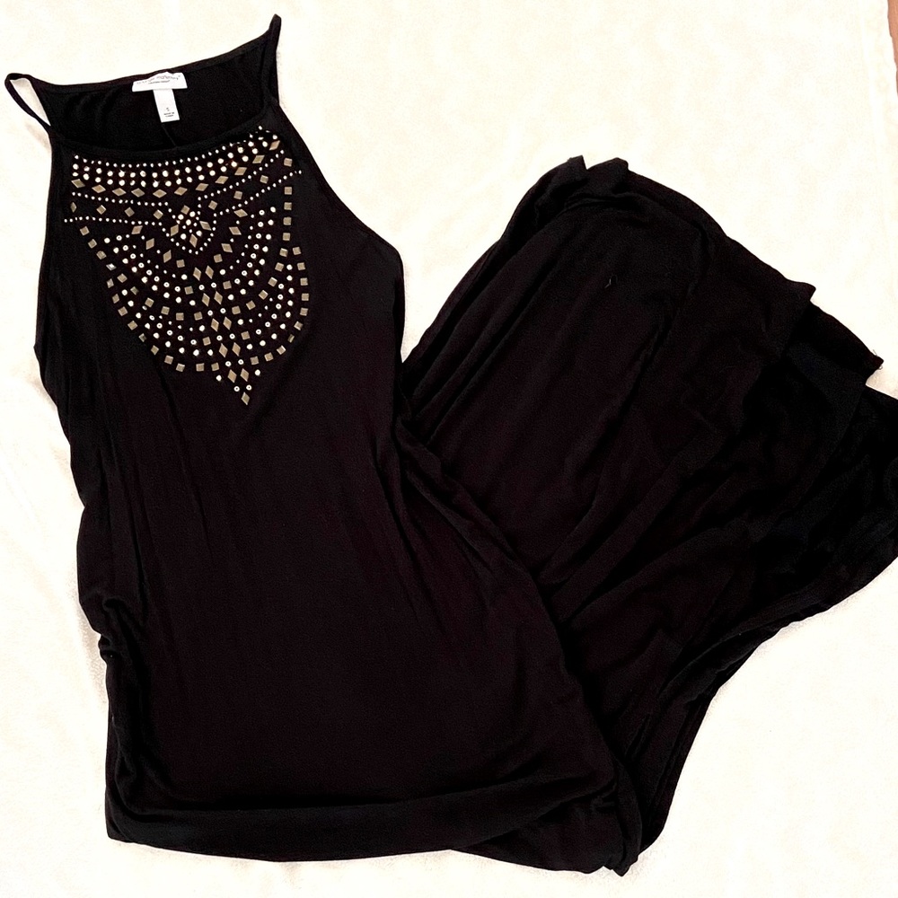 Black Embellished Maternity Maxi Dress